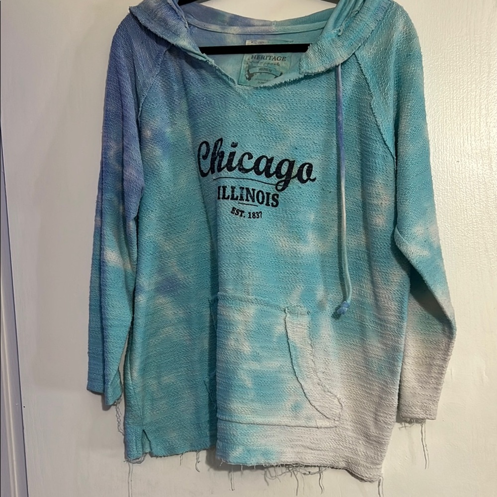 Blue Tie-Dye Chicago Hoodie
